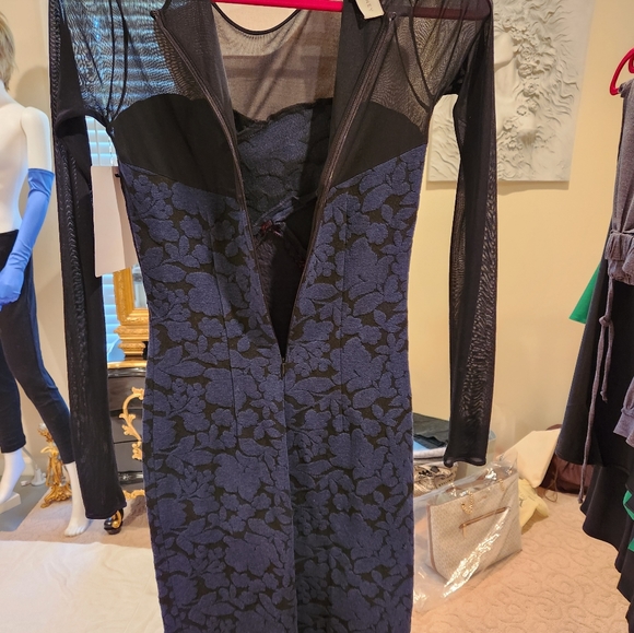 STELLA MCCARTNEY Designer Cocktail Dress Size 38/2 Blue Black Like New - Picture 9 of 14